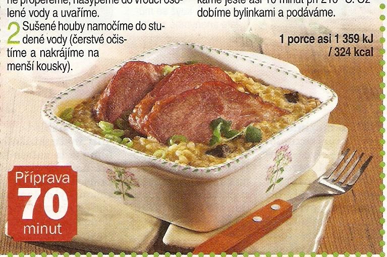 Zapečené kroupy s uzeným