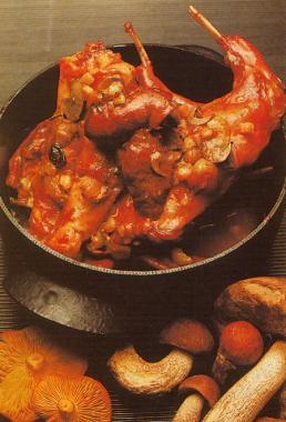 Králík na houbách